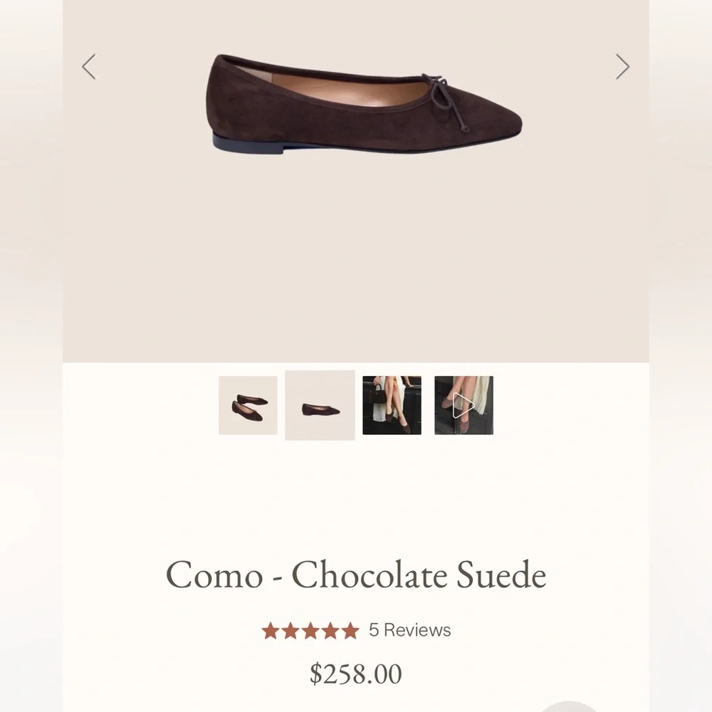 Suede chocolate brown a. Soliani como flats size 7.5 - Picture 1 of 7
